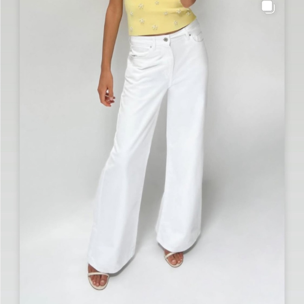 NWT ZARA jeans HIGH WAISTED PALAZZO JEANS Z1975